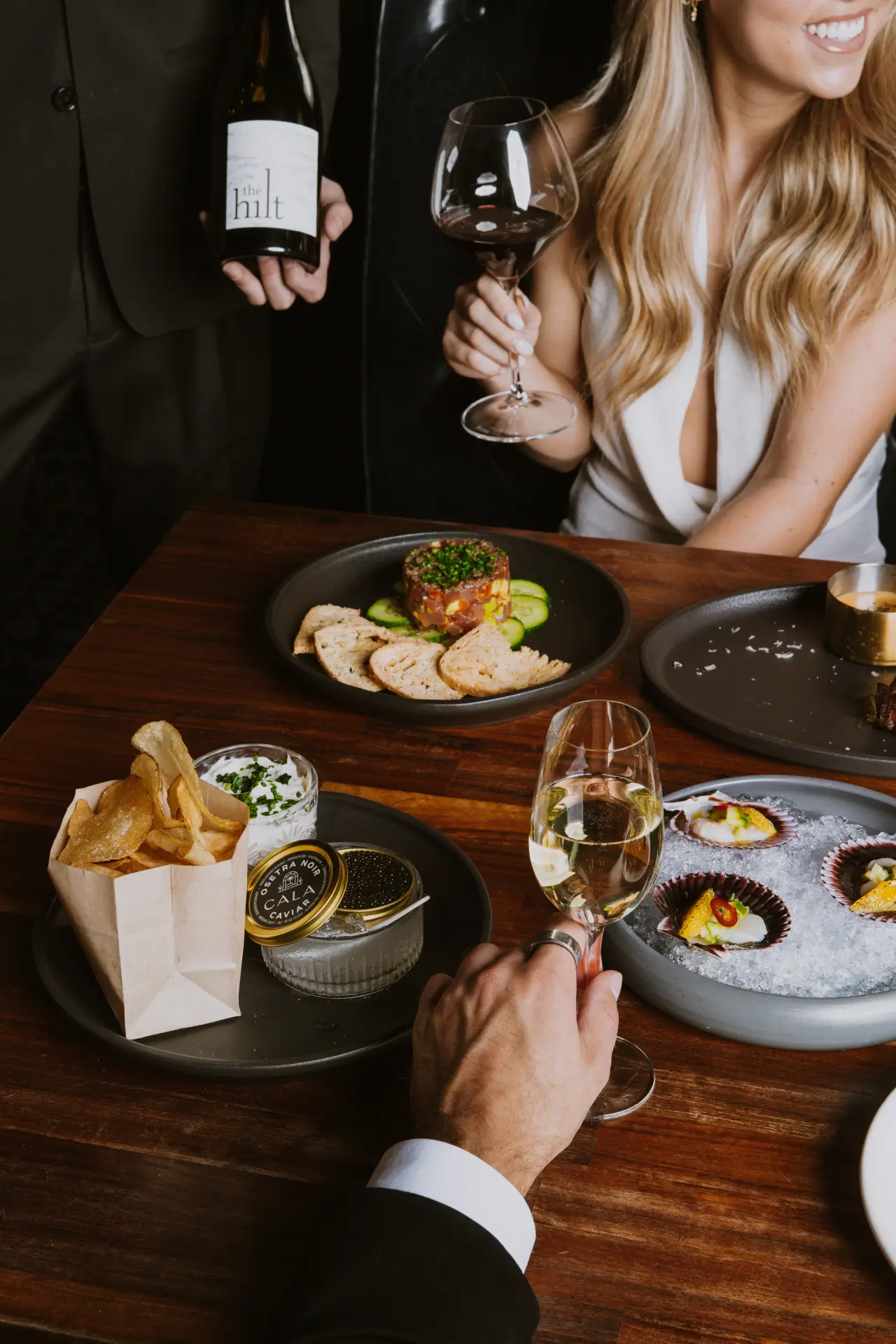 Caviar and seafood tartare with a wine pairing